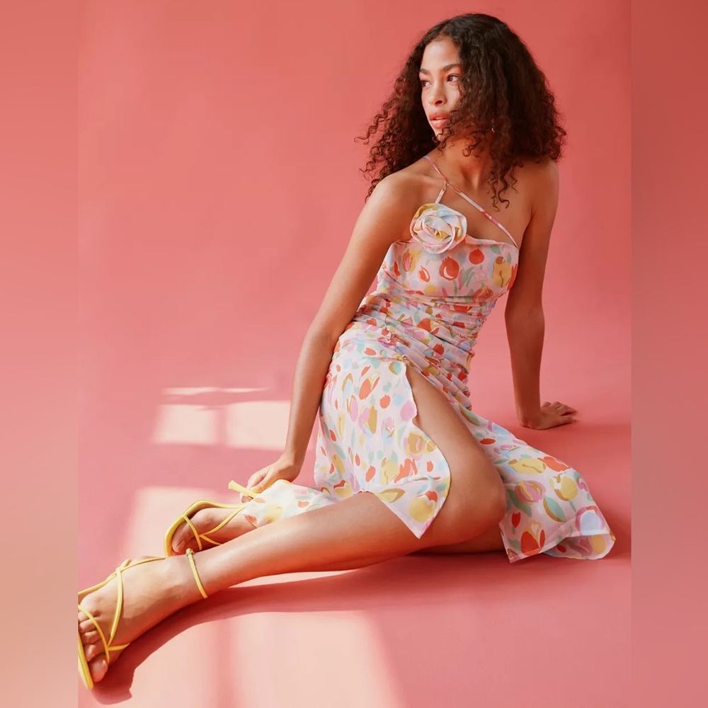 For Love & Lemons Desmona Floral Midi Dress